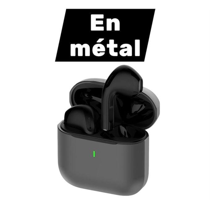 Langeer Metal TWS Air Ear pod PRO en métal bluepods  plus en alliage de zinc incassable résistant et confortable écouteur Bluetooth tactile ormushie oms z09 ultra Bass oms z09 noirc
